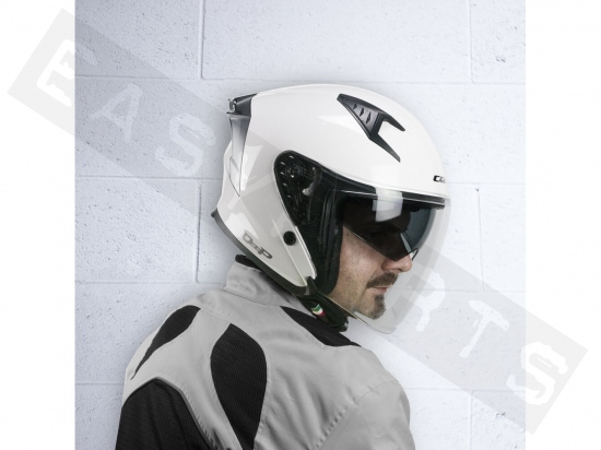 Helmet Demi Jet CGM 127A DEEP MONO white (double visor)
